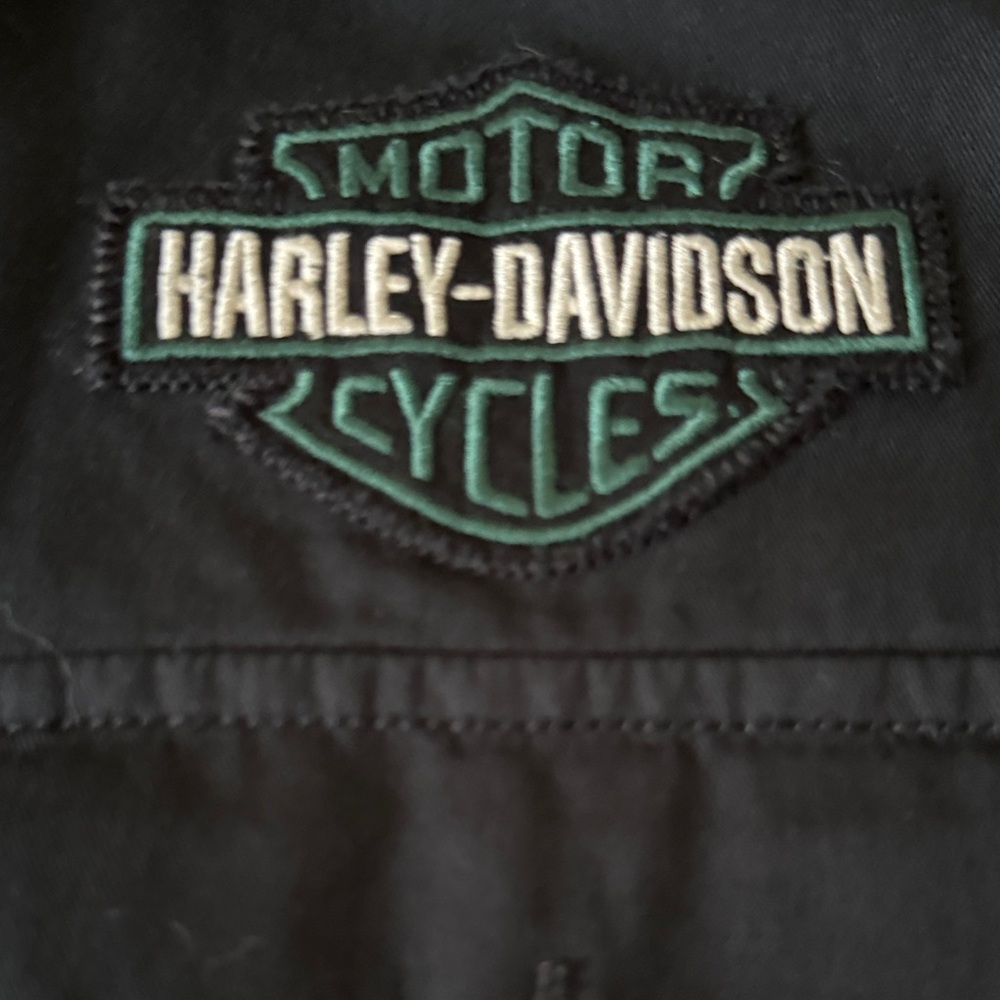 Harley-Davidson Black Sleeveless Button Down Shirt